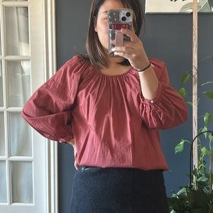 Everlane Women's Blouse in Rust Red
